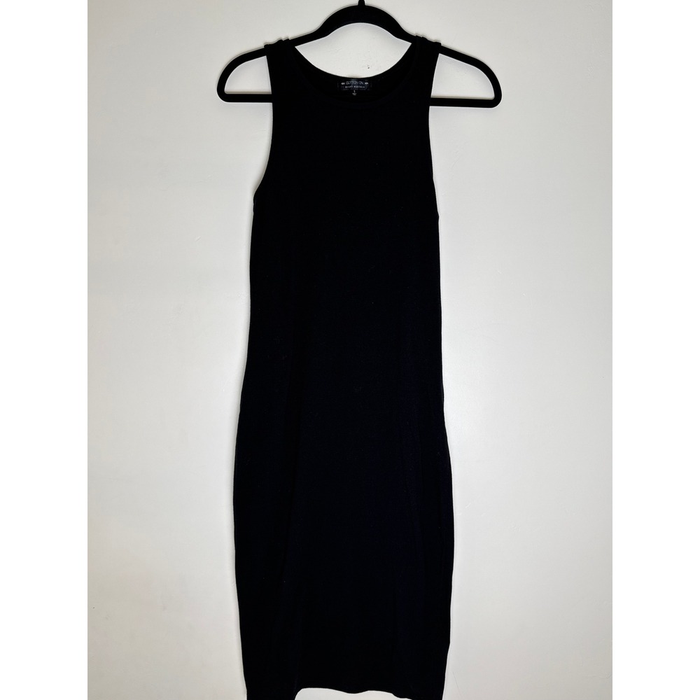 Cotton On Womens Small Black Sleeveless Racerback Ribbed Bodycon Midi Dress